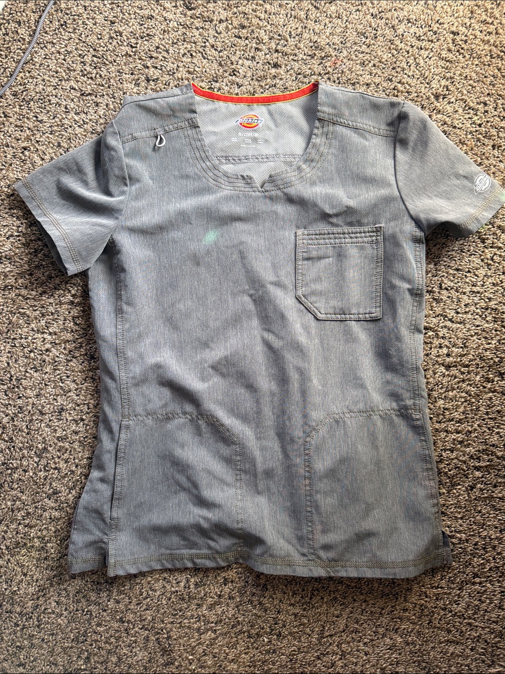 Dickies Gray Scrub set with Orange Trim